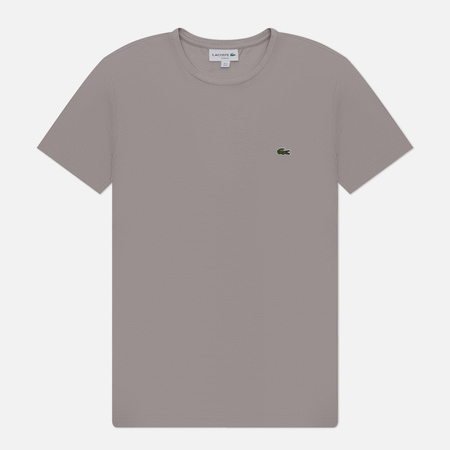 фото Мужская футболка lacoste regular fit crew neck, цвет серый, размер s