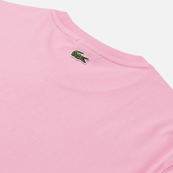 Мужская футболка Lacoste Live Loose Fit Lettering And Pocket Pink/Black