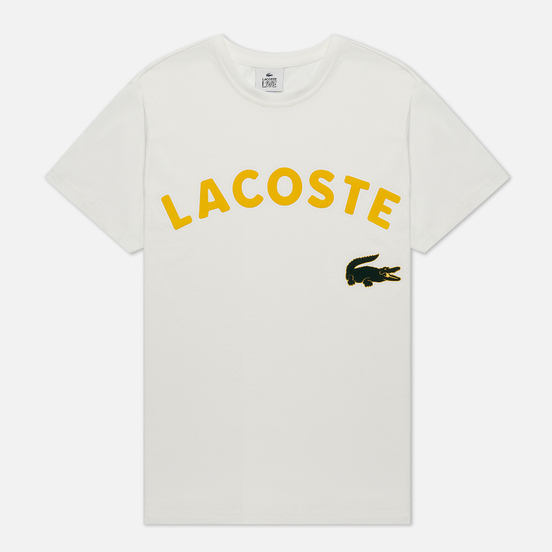 Мужская футболка Lacoste Live Oversized Crocodile Print White