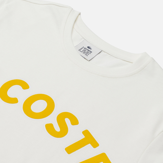 Мужская футболка Lacoste Live Oversized Crocodile Print White