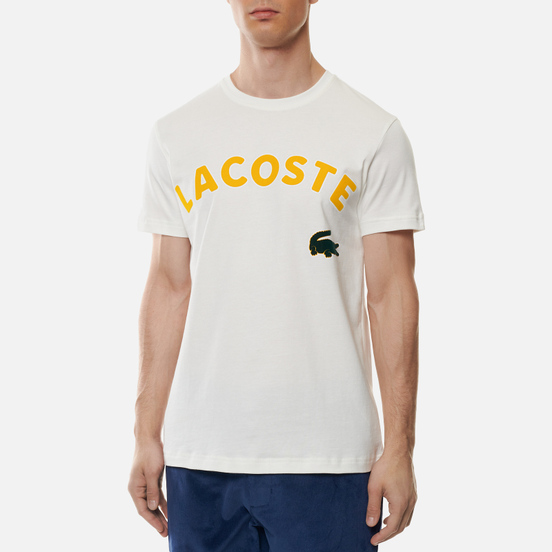 Мужская футболка Lacoste Live Oversized Crocodile Print White