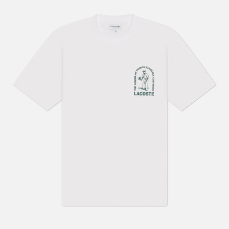 Мужская футболка Lacoste Printed Cotton, цвет белый, размер L