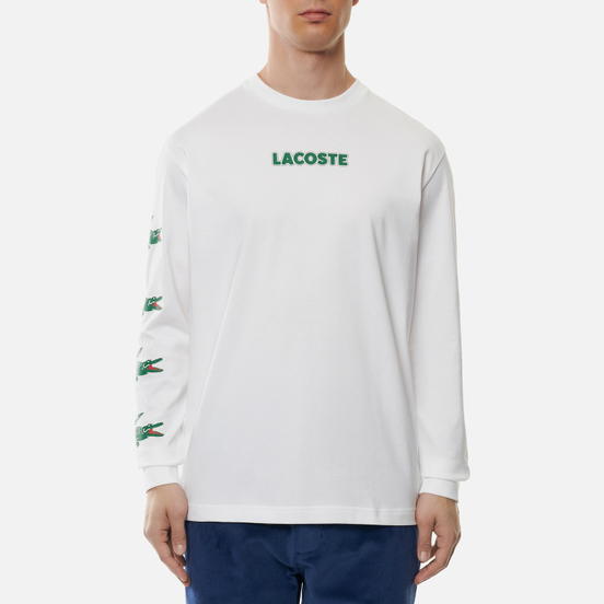 Мужской лонгслив Lacoste Sport Crocodile Print White