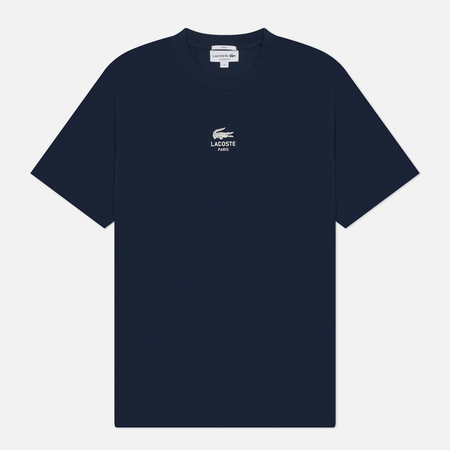 Мужская футболка Lacoste Signature Print Cotton, цвет синий, размер M