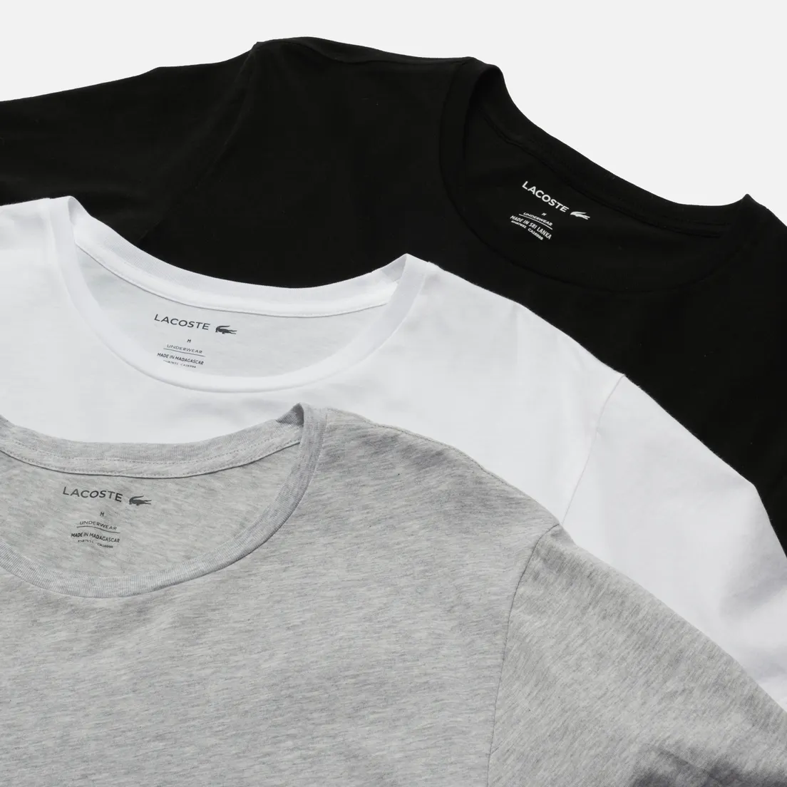 Lacoste Underwear Комплект мужских футболок 3-Pack Crew Neck Slim Cotton