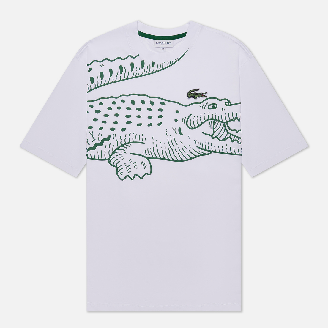 Lacoste Мужская футболка Loose Fit Crocodile Print Crew Neck