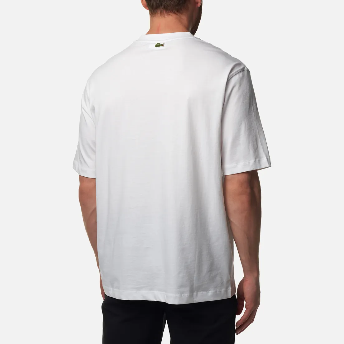 Lacoste Мужская футболка Loose Fit Crocodile Print Crew Neck