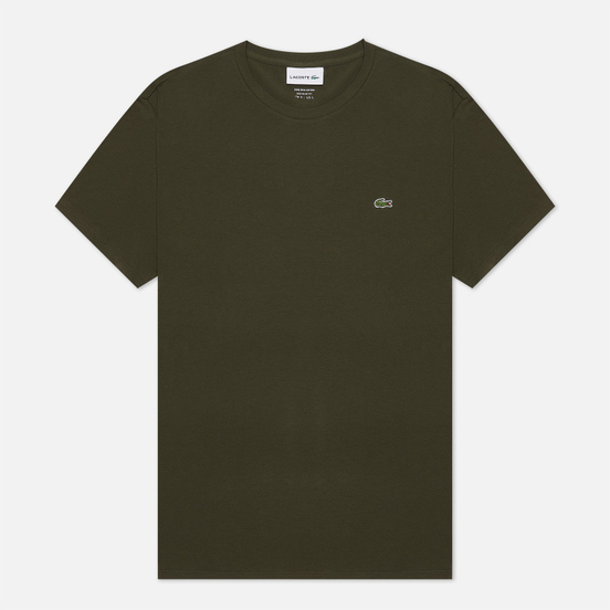 Мужская футболка Lacoste Crew Neck Pima Cotton Khaki Green
