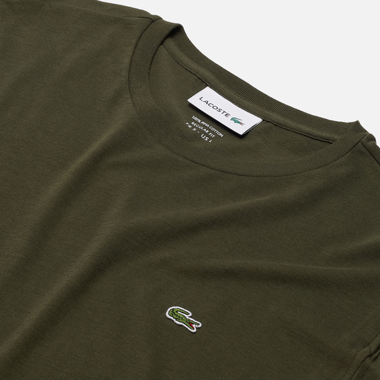 Мужская футболка Lacoste Crew Neck Pima Cotton Khaki Green