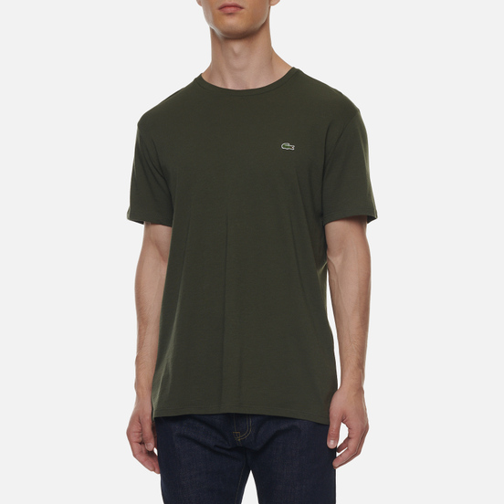 Мужская футболка Lacoste Crew Neck Pima Cotton Khaki Green