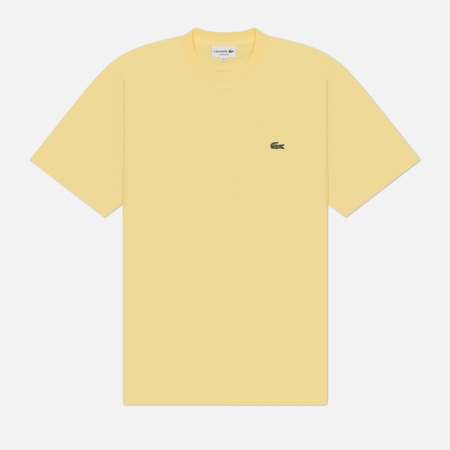Мужская футболка Lacoste Classic Fit Embroidered Crocodile, цвет жёлтый, размер XL