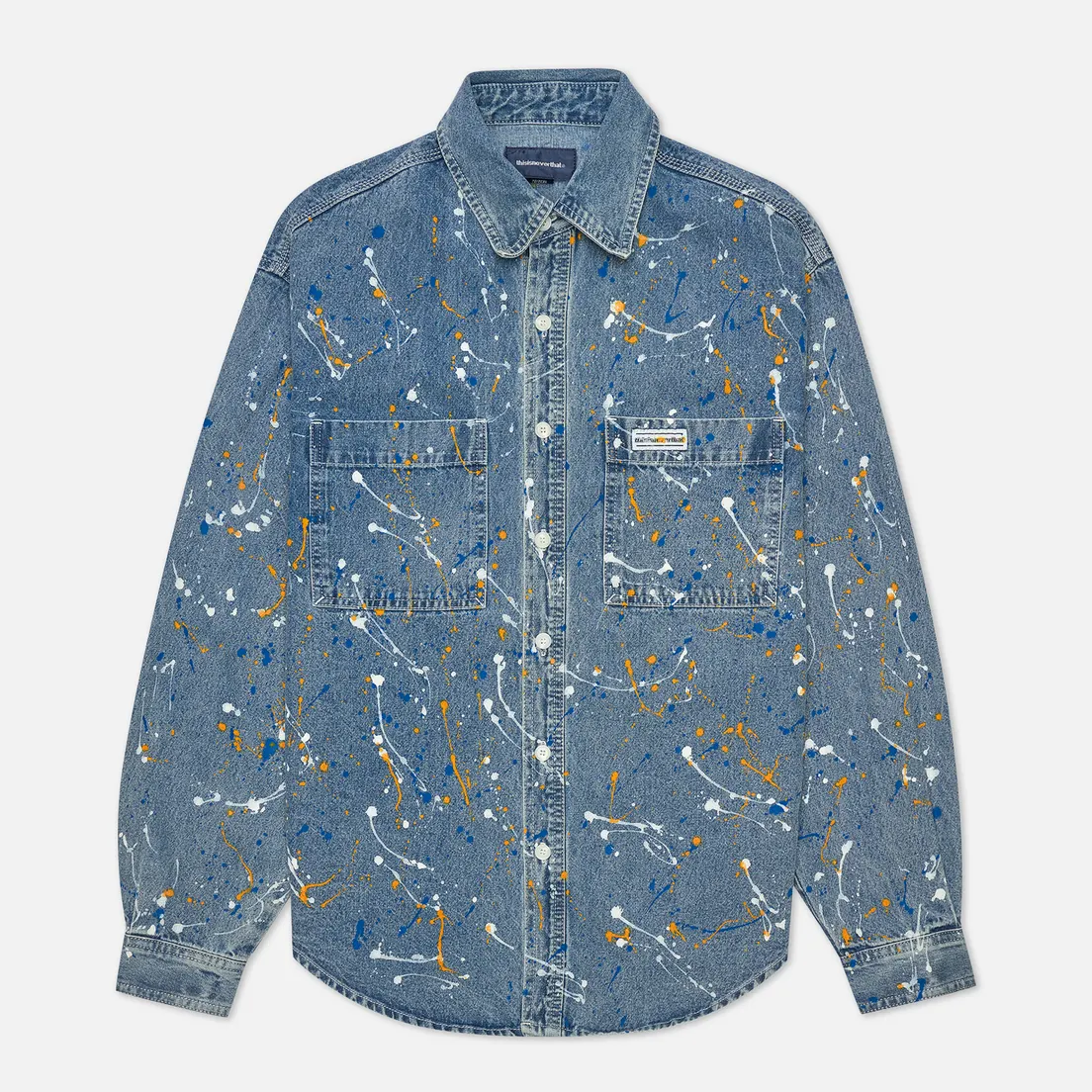 thisisneverthat Мужская рубашка Paint Splatter Denim