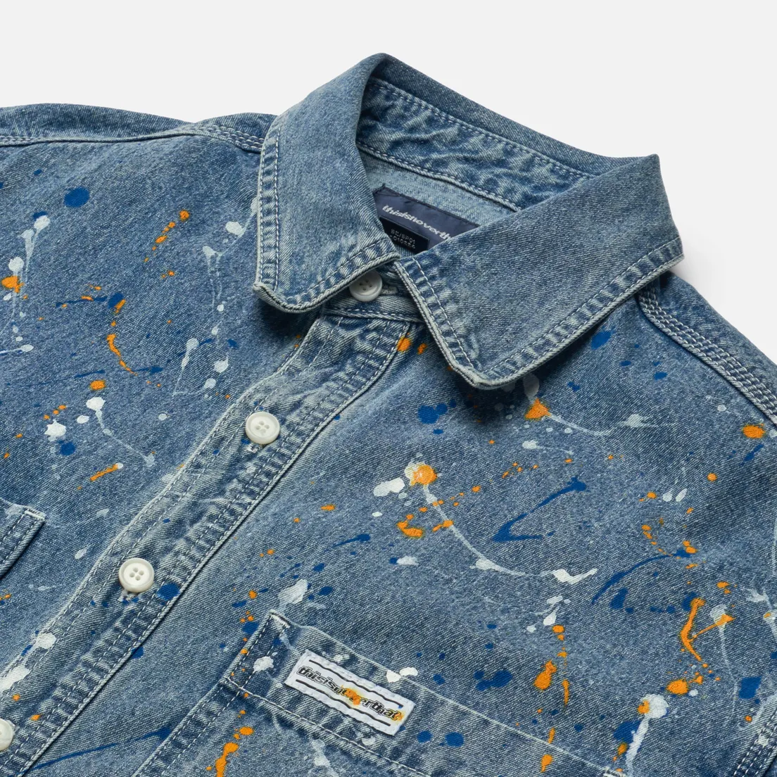 thisisneverthat Мужская рубашка Paint Splatter Denim
