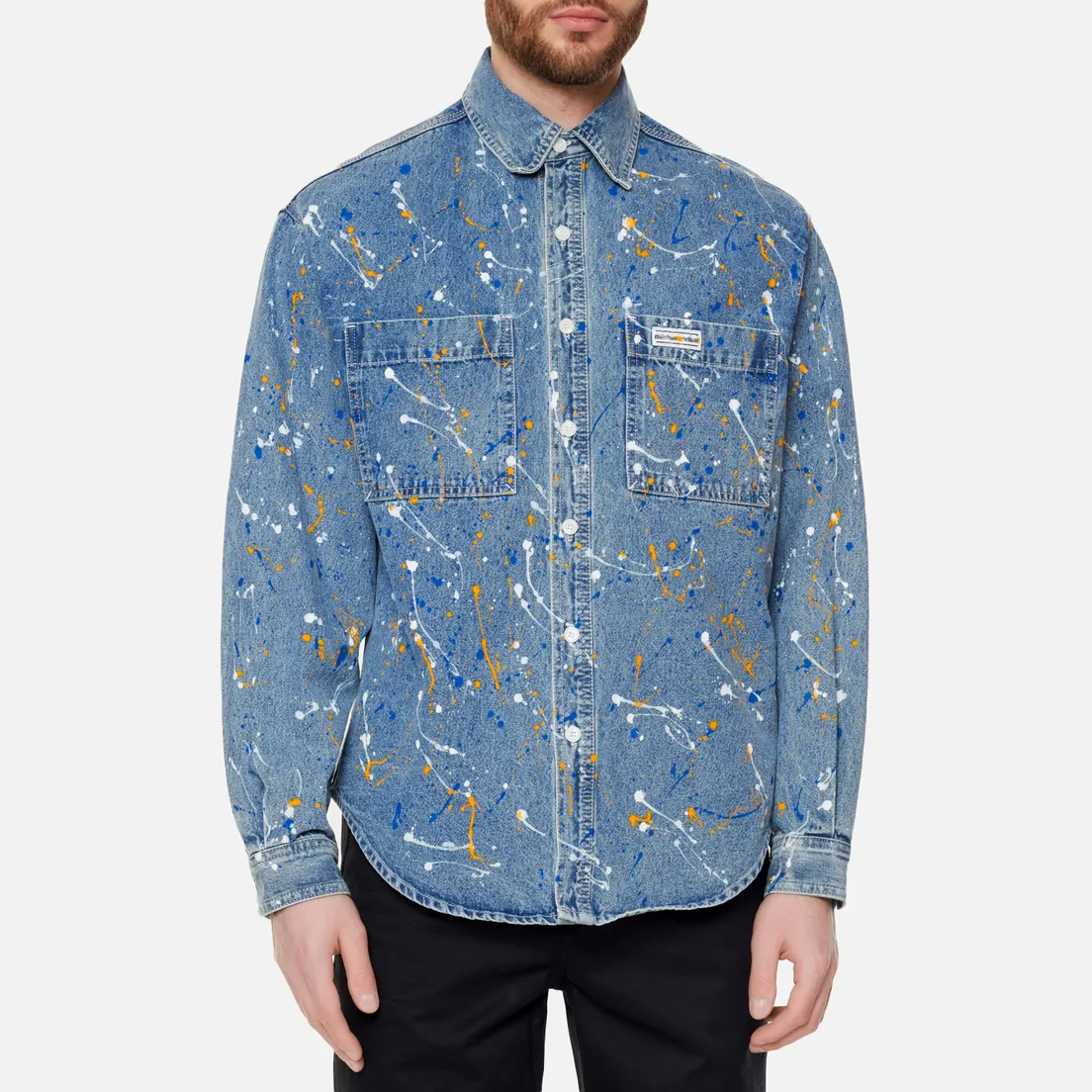 thisisneverthat Мужская рубашка Paint Splatter Denim
