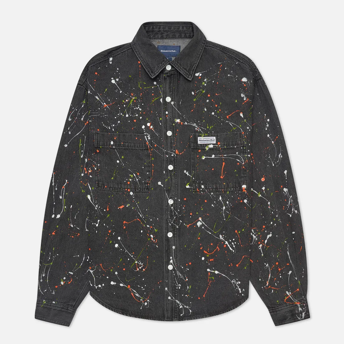 thisisneverthat Мужская рубашка Paint Splatter Denim
