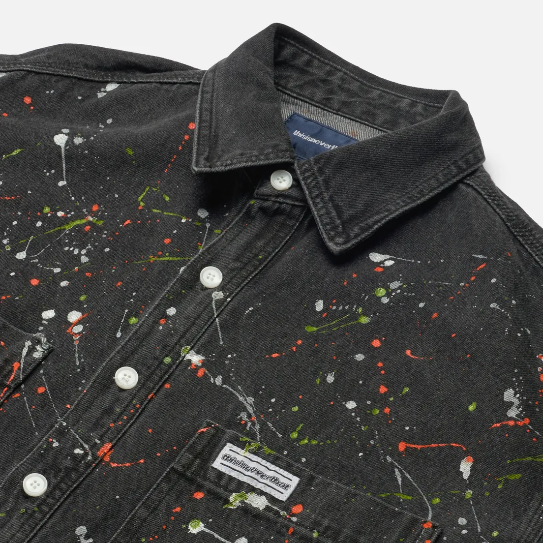thisisneverthat Мужская рубашка Paint Splatter Denim