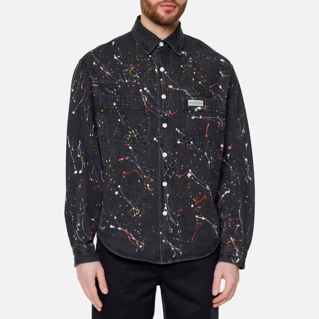 thisisneverthat Мужская рубашка Paint Splatter Denim