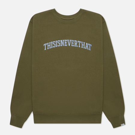 Мужская толстовка thisisneverthat Arch-Logo Crew Neck, цвет оливковый, размер L