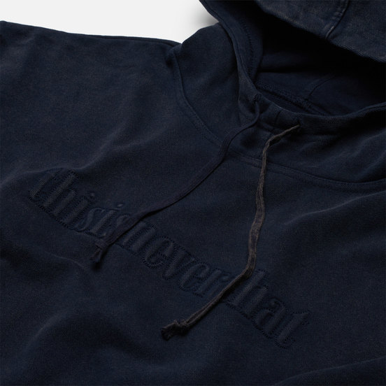 Мужская толстовка thisisneverthat Washed Embroidery Hoodie Dark Navy