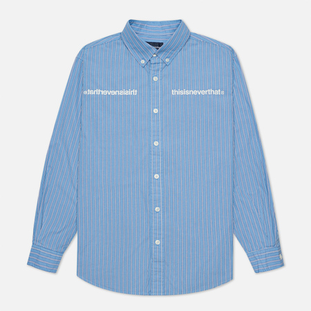 Мужская рубашка thisisneverthat MI-Logo Striped, цвет голубой, размер XL