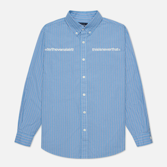 Мужская рубашка thisisneverthat MI-Logo Striped Blue