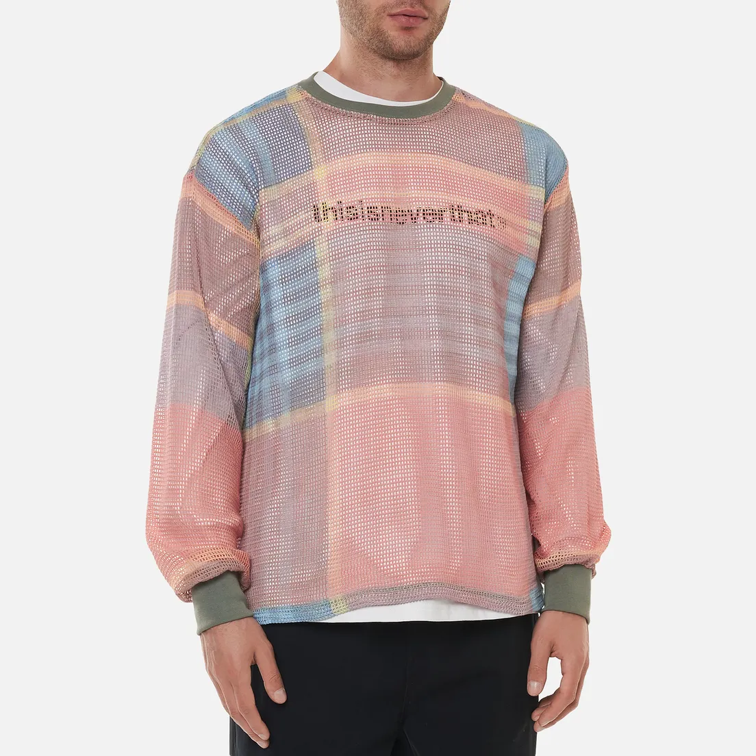 thisisneverthat Мужской лонгслив Printed Plaid Mesh