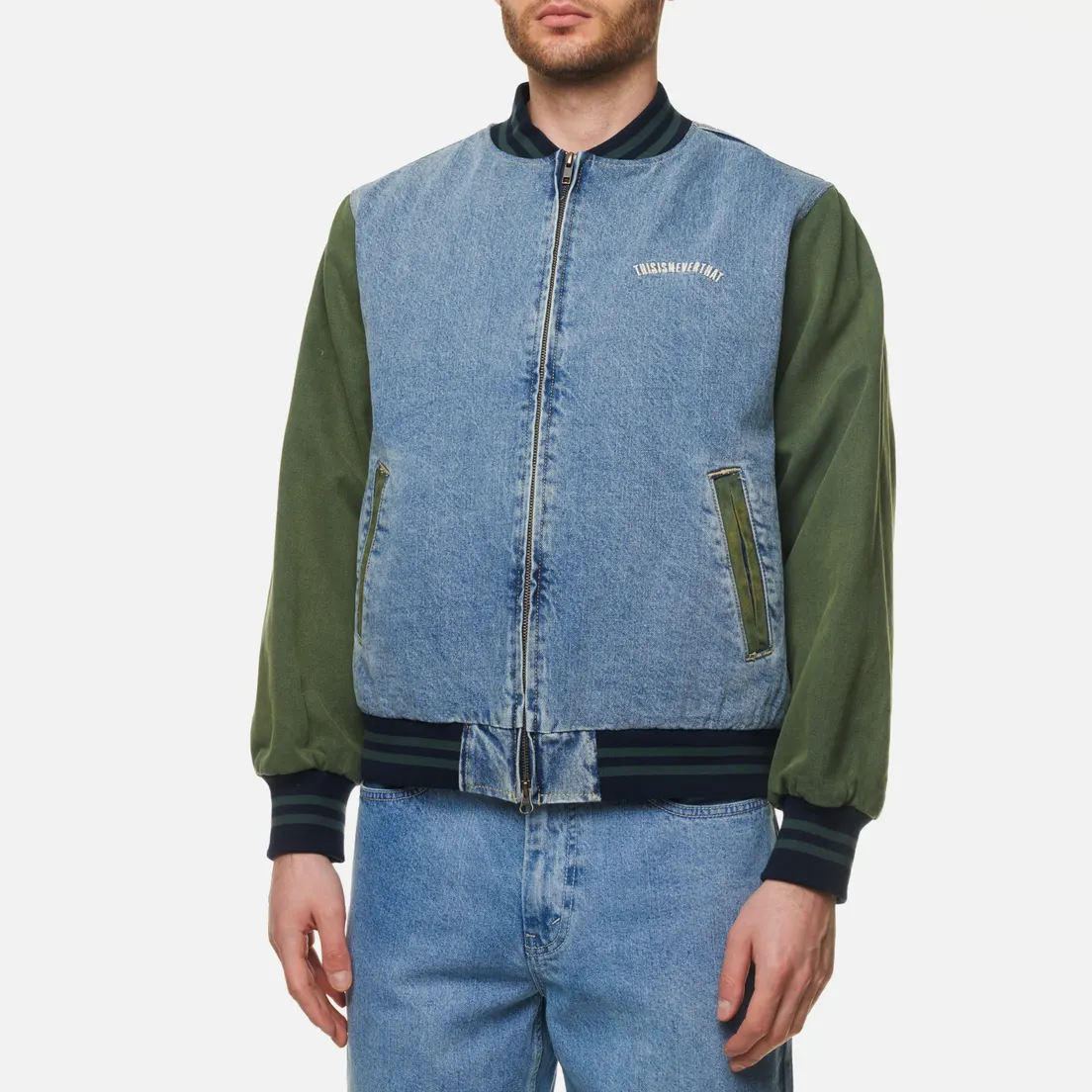 thisisneverthat Мужская куртка бомбер Denim Varsity