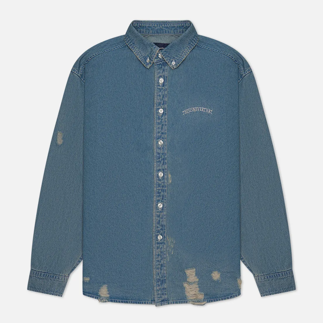 thisisneverthat Мужская рубашка Damaged Denim Oxford