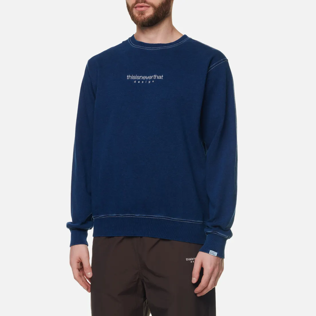 thisisneverthat Мужская толстовка Indigo Dyed Crew Neck