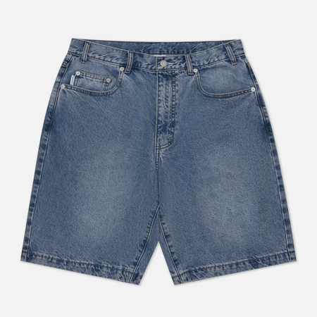 фото Мужские шорты thisisneverthat washed denim relaxed fit, цвет голубой, размер s