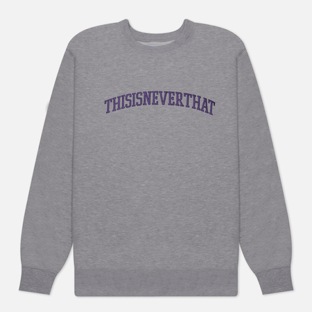 фото Мужская толстовка thisisneverthat arch-logo crew neck, цвет серый, размер s