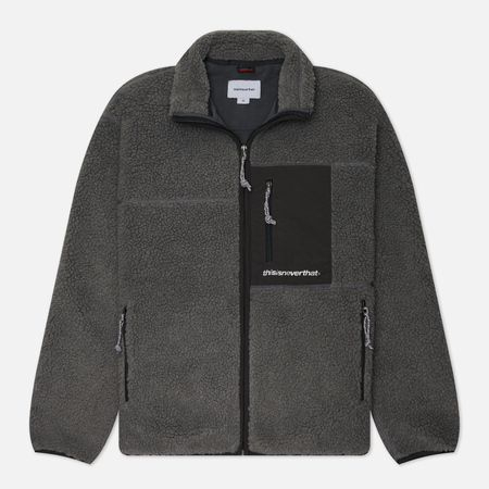 фото Мужская флисовая куртка thisisneverthat sp sherpa fleece, цвет серый, размер s