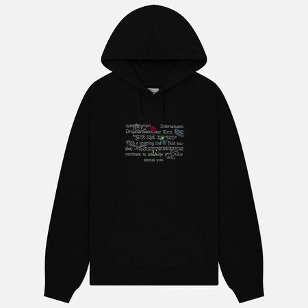 фото Мужская толстовка thisisneverthat sticker hoodie, цвет чёрный, размер s