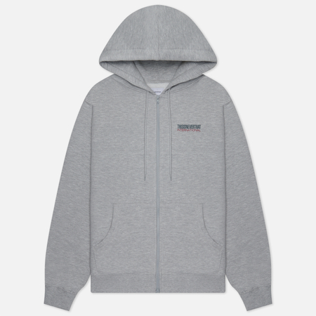 фото Мужская толстовка thisisneverthat cp international logo zip hoodie, цвет серый, размер s
