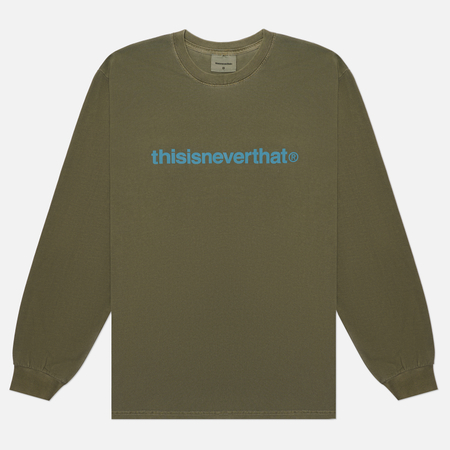 Мужской лонгслив thisisneverthat T-Logo Regular Fit, цвет оливковый, размер S