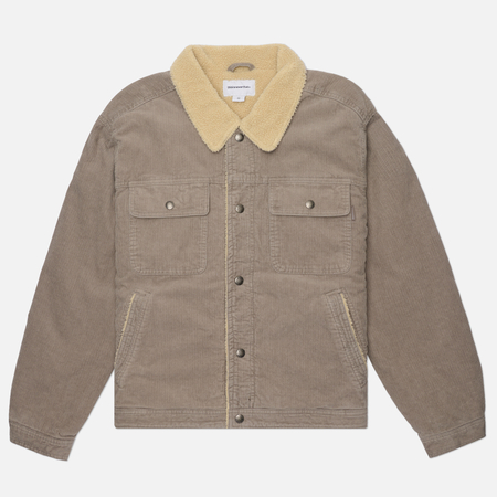 Мужская демисезонная куртка thisisneverthat Sherpa Lined Corduroy Trucker, цвет серый, размер L