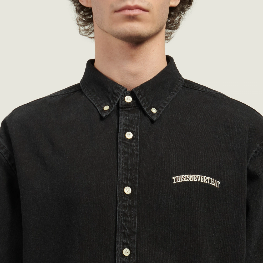 thisisneverthat Мужская рубашка Washed Denim Embroidered