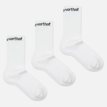 Комплект носков thisisneverthat SP-Logo 3-Pack SS26, цвет белый, размер 42-46 EU