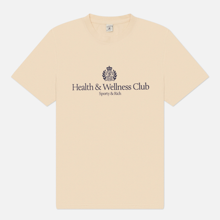 Мужская футболка Sporty & Rich H&W Crest, цвет бежевый, размер XS