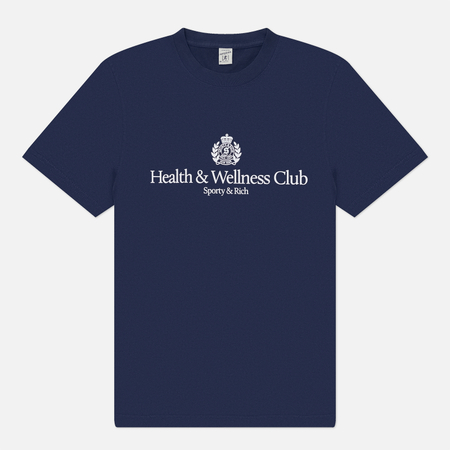 Мужская футболка Sporty & Rich H&W Crest, цвет синий, размер XXL