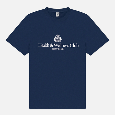 Мужская футболка Sporty & Rich H&W Crest, цвет синий, размер M