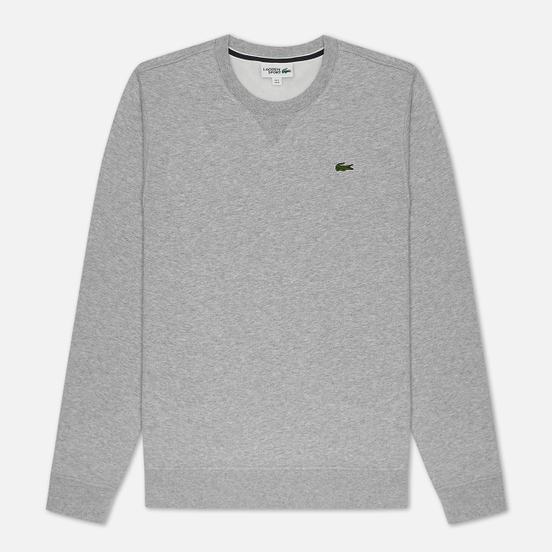 Мужская толстовка Lacoste Sport Crew Neck Solid Fleece Silver Grey Chine