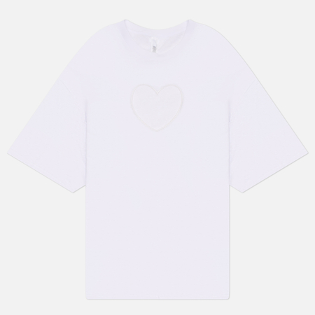 Женская футболка SKIMS Worn In Jersey Oversized Heart, цвет белый