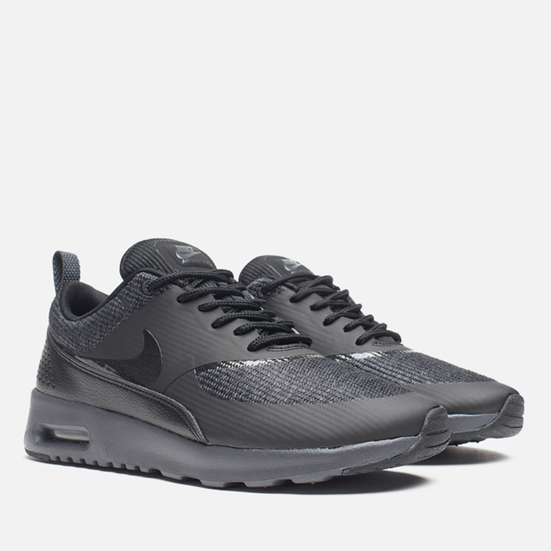 Nike air max thea black premium leather sneakers hotsell