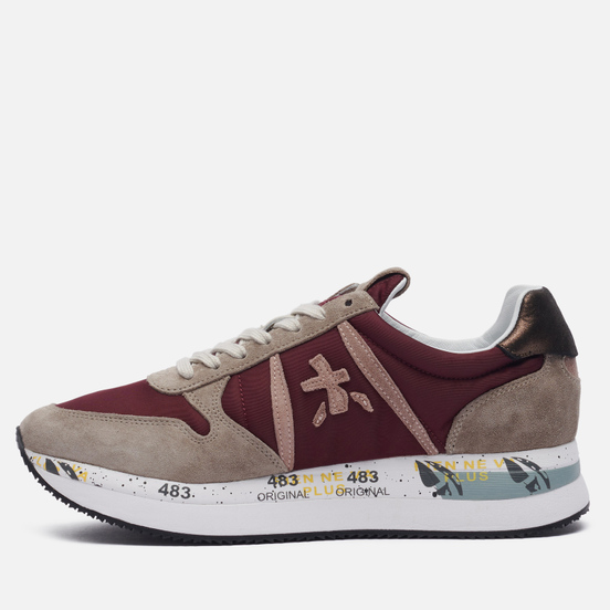 Женские кроссовки Premiata Tris 5401 Burgundy/Grey