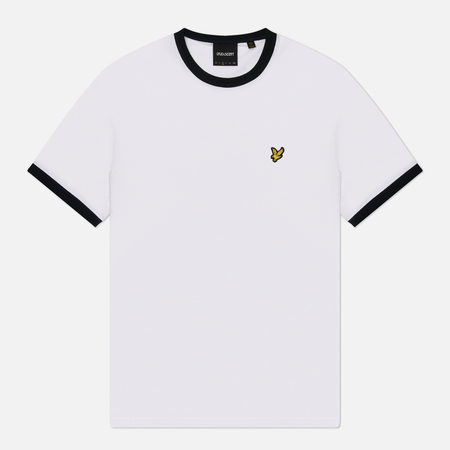 Мужская футболка Lyle & Scott Ringer Embroidered Eagle, цвет белый, размер S