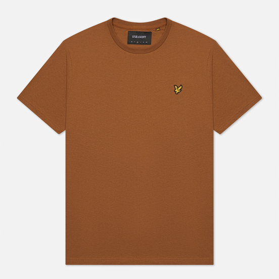 Мужская футболка Lyle & Scott Plain Regular Fit Tawny Brown