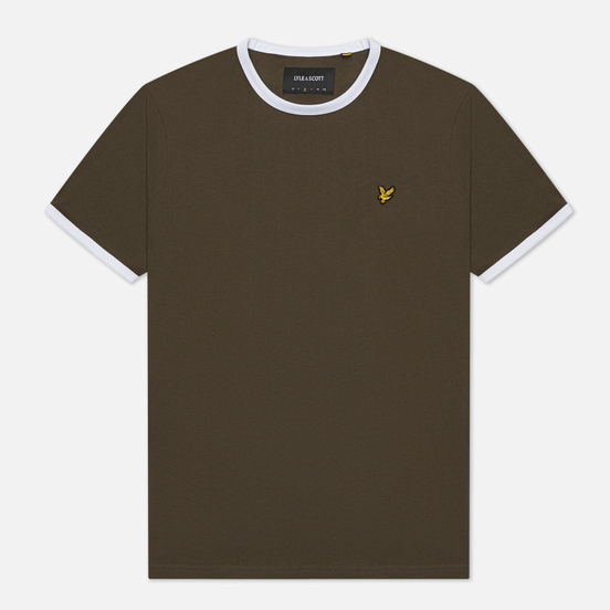 Мужская футболка Lyle & Scott Ringer Trek Green/White