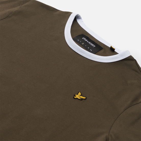 Мужская футболка Lyle & Scott Ringer Trek Green/White