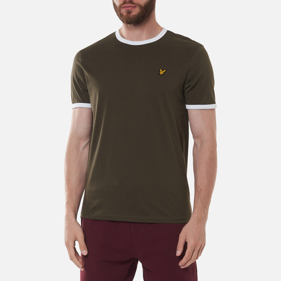 Мужская футболка Lyle & Scott Ringer Trek Green/White